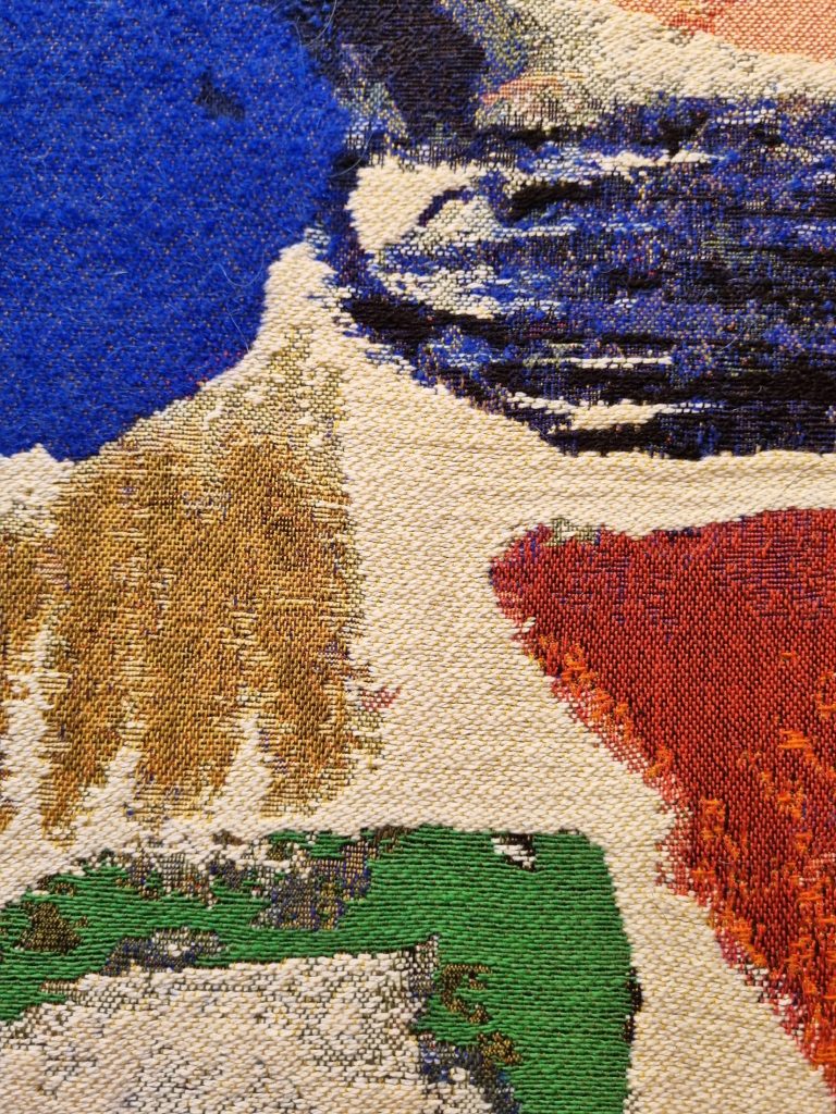 Pièce de tissu brodée en gros plan