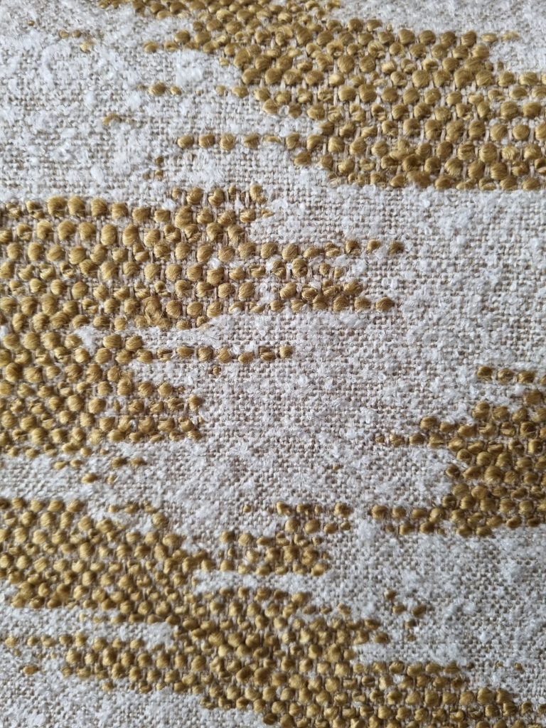Jacquard texturé ocre et olive
